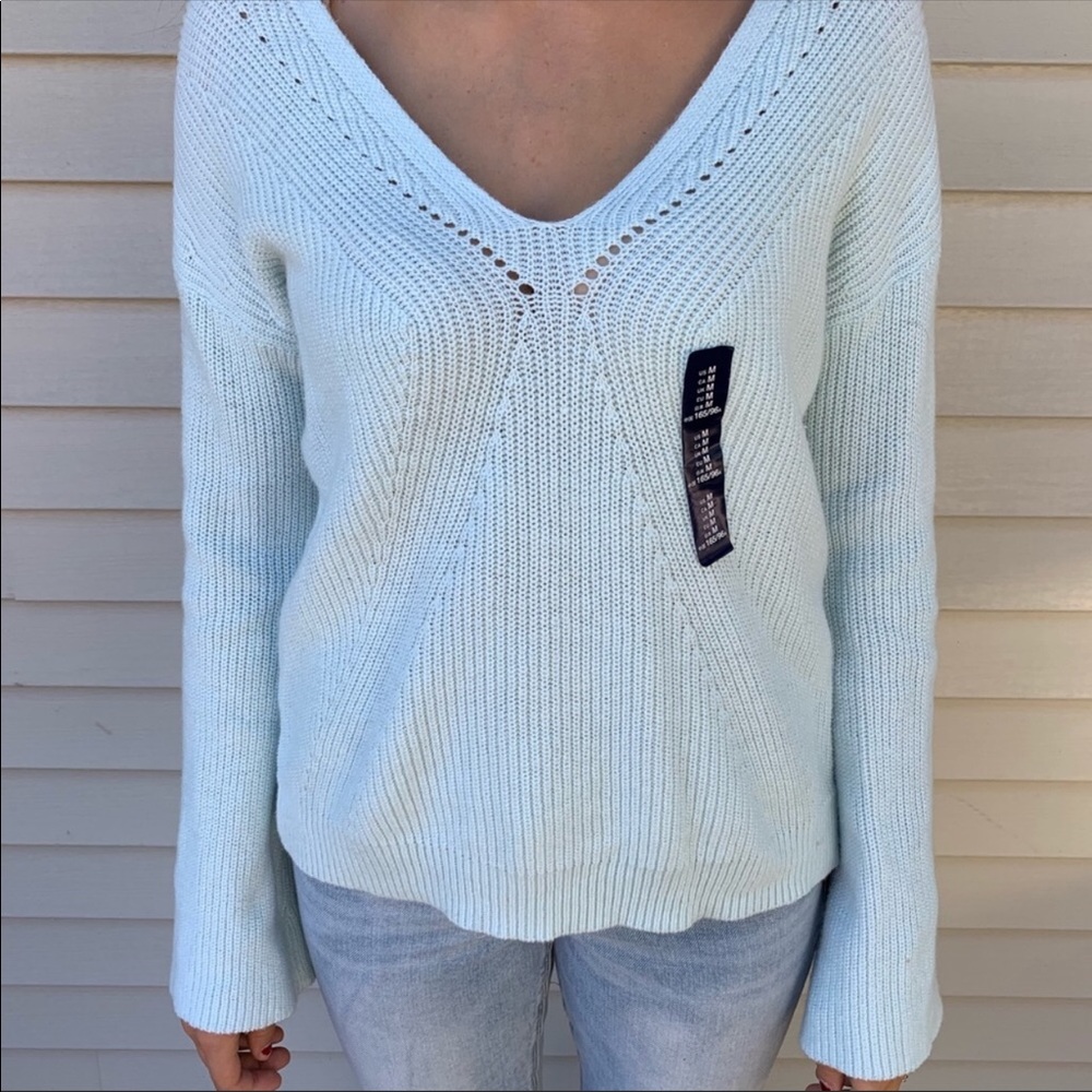 GAP Light Blue Fall Knit Sweater -sz m